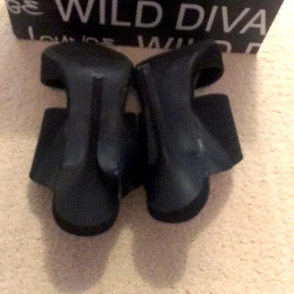 🔻Wild Diva🔻Adora Mules Stiletto Heels Black Suede Shoes - Picture 7 of 12